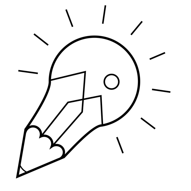 icon, light, idea, written word, human creativity, become a copywriter