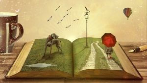 book, dog, fairy tales, pet, child, kid, umbrella, street lamp, trail, path, book pages, literature, pages, story, animal, dream, fantasy, book, book, book, book, book, dog, dog, dog, story, story, dream